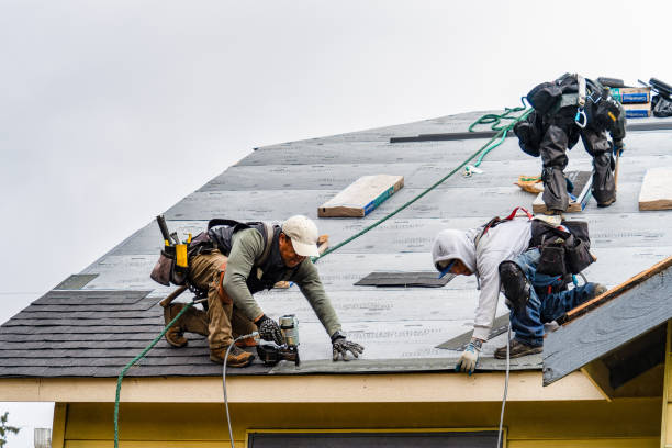 Professional Gutter Installation technician working in Yorkville, NY